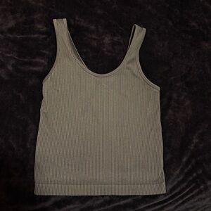 A New Day Ribbed Forest Green Compression Tank Top